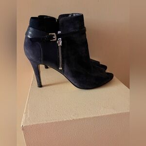 MARC FISHER Navy blue suede Heel Ankle Boot